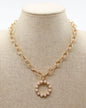 Gold Chain with Open Pearl Circle 16"-18" Necklace