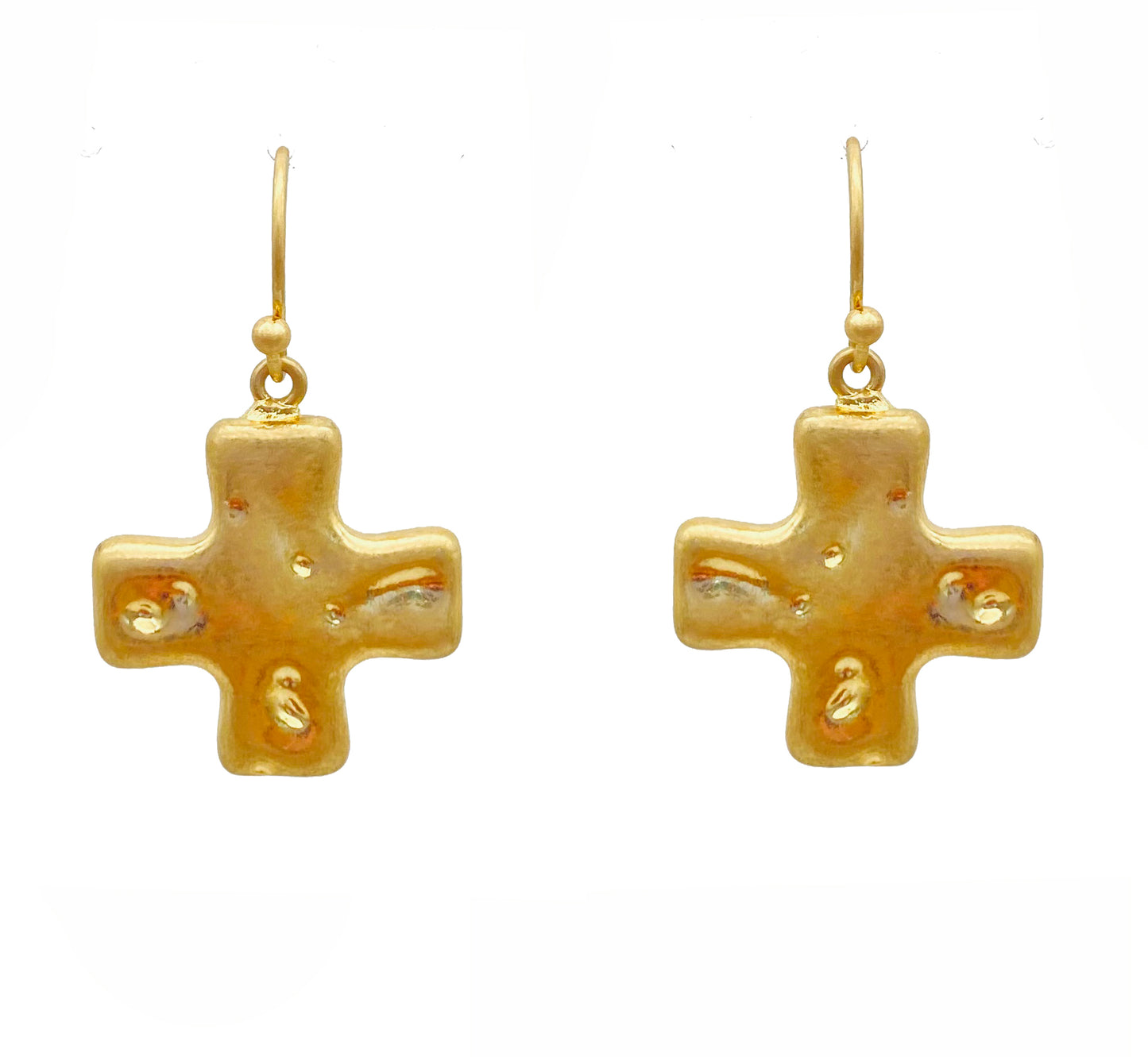 Matte Gold .5" Cross Earring
