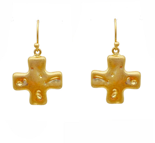 Matte Gold .5" Cross Earring