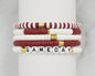 Maroon and White Gameday Set of 5 Stretch Bracelets