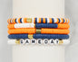 Navy and Orange Gameday Set of 5 Stretch Bracelets