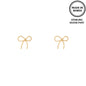Small Gold Textured Bow Stud Earring