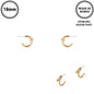 Small Gold Hoop with Rhinestone Circle Accent Post Earring