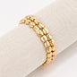 Set of 2 Matte Gold Metal Nugget Stretch Bracelet