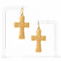 Hammered Matte Gold Cross 1.25" Earring