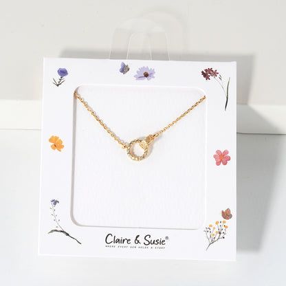 Interlocking CZ Circle 16"-18" Necklace