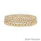 Water Resistant Gold Graduated Beaded Set of 3 Stretch Bracelets