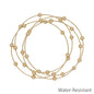 Water Resistant Gold Thin Set of 4 Bangles with Gold Beaded Accents