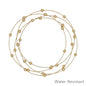 Water Resistant Thin Gold Bangle with Beaded Accent Set of 4 Bracelets