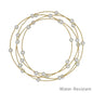 Water Resistant Thin Gold Bangle with Pearl Beaded Accent Set of 4 Bracelets