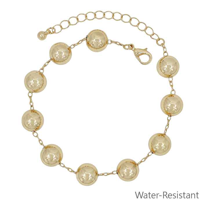 Water Resistant 10MM Bead and Chain 7.5" Bracelet