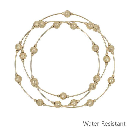 Set of 3 Gold Beaded Wire Bangle