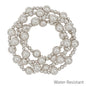 Water Resistant Set of 4 Silver 10MM and 4MM Beaded Stretch Bracelets