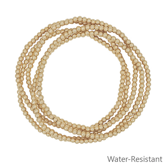 Set of 5 Small 3mm Beaded Stretch Bracelets, Great for Layering!