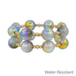 Set of 2 Gold Beaded with Dark Grey "Candy" 16mm Beaded Stretch Bracelets