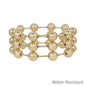 Set of 3 10MM Beaded Gold Ball with Stretch Bracelets