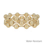 Set of 3 10MM Gold Textured Beaded Stretch Bracelets