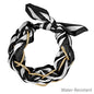 Black and White Threaded with Gold Chain Tie Bracelet