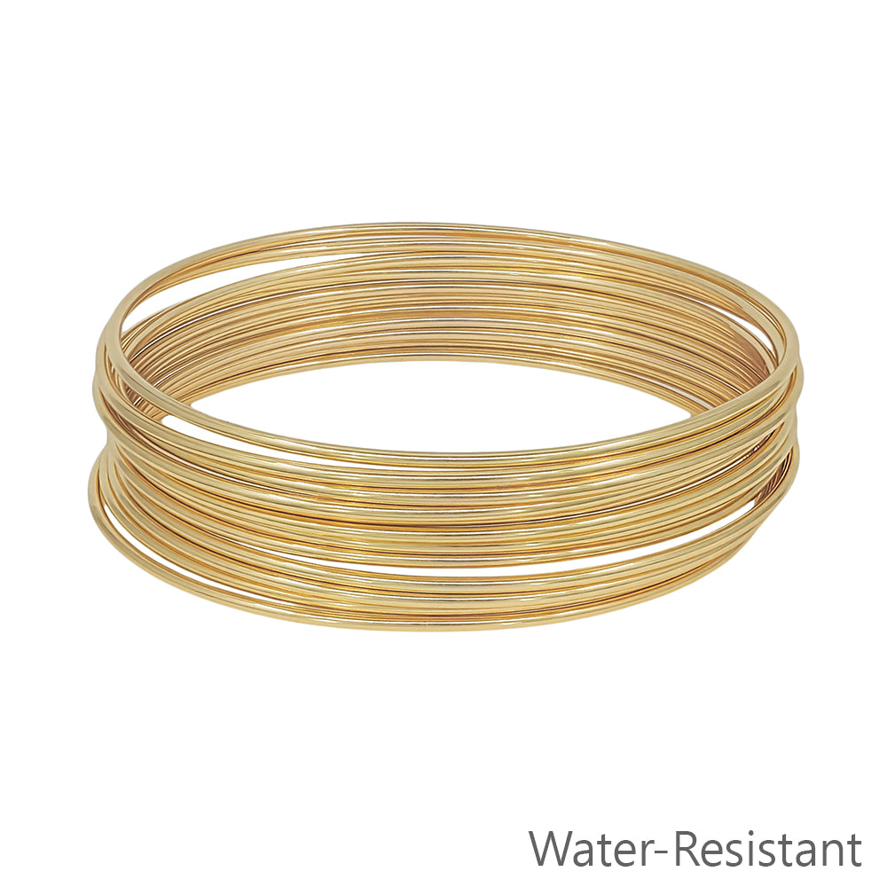 Water Resistant Thin Set of 12 Gold Bangles