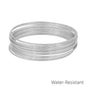 Water Resistant Thin Set of 12 Silver Bangles