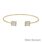 Thin Gold Bracelet with Rectangle Crystal Accents