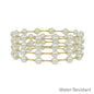 Water Resistant Set of 4 6MM Pearl and Gold Stretch Bracelet