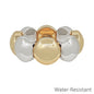 1" Gold and Silver Bold Round Metal Stretch Bracelet