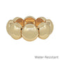 1" Gold Bold Round Metal Stretch Bracelet
