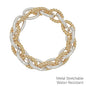 Water Resistant Interlocking Gold and Silver Chain Stretch Bracelet