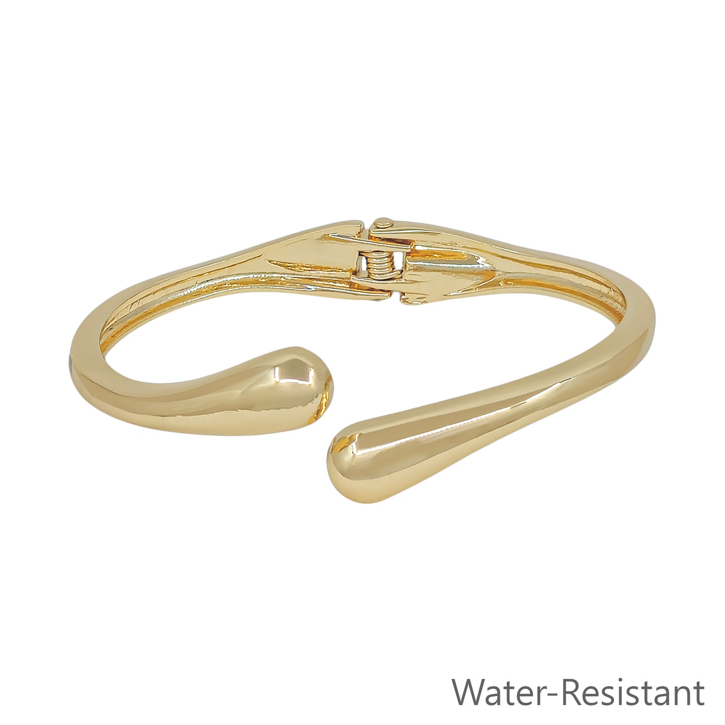 Gold Round Metal Hinged Bracelet