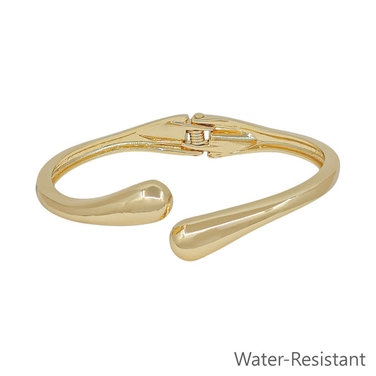 Gold Round Metal Hinged Bracelet