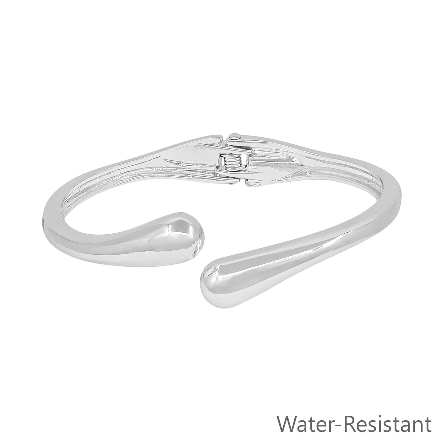 Silver Round Metal Hinged Bracelet