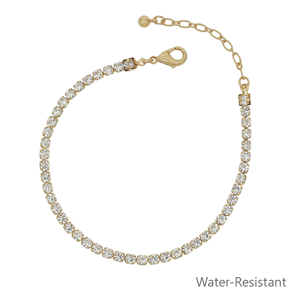 Clear Rhinestone Small 4MM Tennis Chain Bracelet