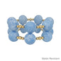 Water Resistant Set of 2 20MM Blue Beaded Stretch Bracelets