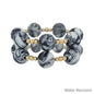 Water Resistant Set of 2 Gold Beaded with 20MM Large Black Stretch Bracelets