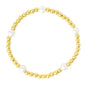 Waterproof Stainless-Steel 4mm Gold Beaded and Pearl Stretch Bracelet