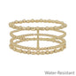 Water Resistant Set of 4 Cross and 4MM Beaded Stretch Bracelets