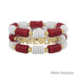 Maroon and White Gameday Set of 3 Stretch Bracelets