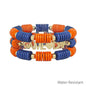 Orange and Navy Gameday Set of 3 Stretch Bracelets