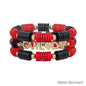 Red and Black Gameday Set of 3 Stretch Bracelets