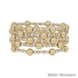 Water Resistant Set of 5 8MM & 4MM Gold and Silver Beaded Stretch Bracelets