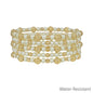 Water Resistant Pearl and Gold Beaded with Cross Set of 5 Stretch Bracelets