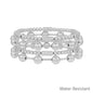 Water Resistant Set of 4 8MM Silver Beaded and Bar Stretch Bracelets