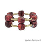 Maroon Beaded Set of 2 16MM Beaded Stretch Bracelets