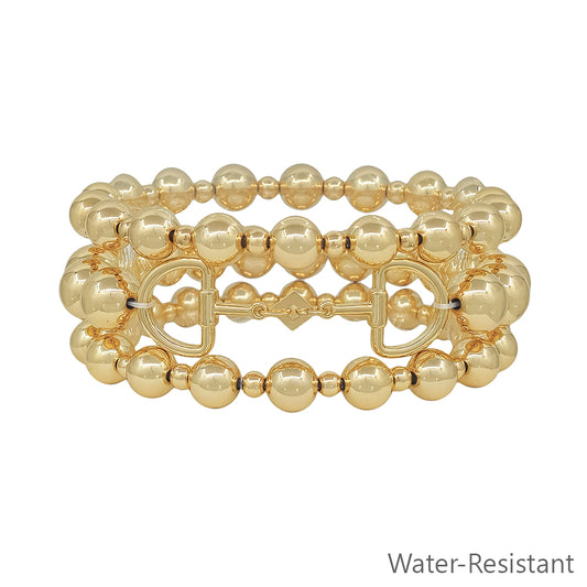 Water Resistant Gold with Horse Bit Stretch Bracelets