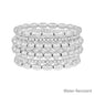 Water Resistant Set of 6 Silver Oval Beaded 4 and 8mm Stretch Bracelet