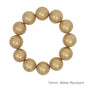 Water Resistant 16MM Gold Metal Bll Stretch Bracelet