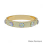 Water Resistant 12MM Natural Epoxy and Gold Bangle Bracelet