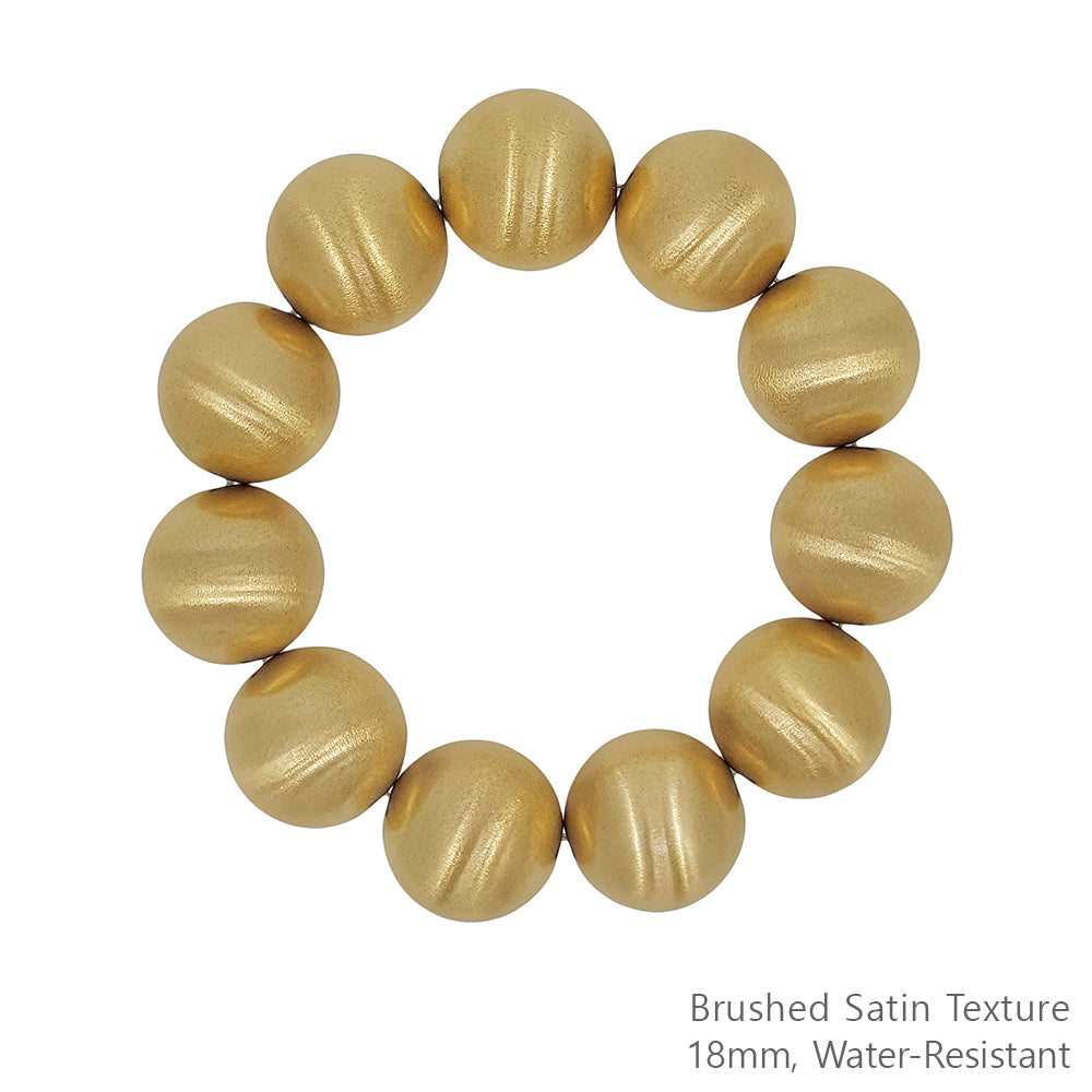 Matte Gold 20MM Beaded Stretch Bracelet