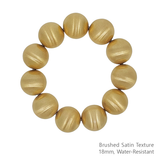 Matte Gold 20MM Beaded Stretch Bracelet